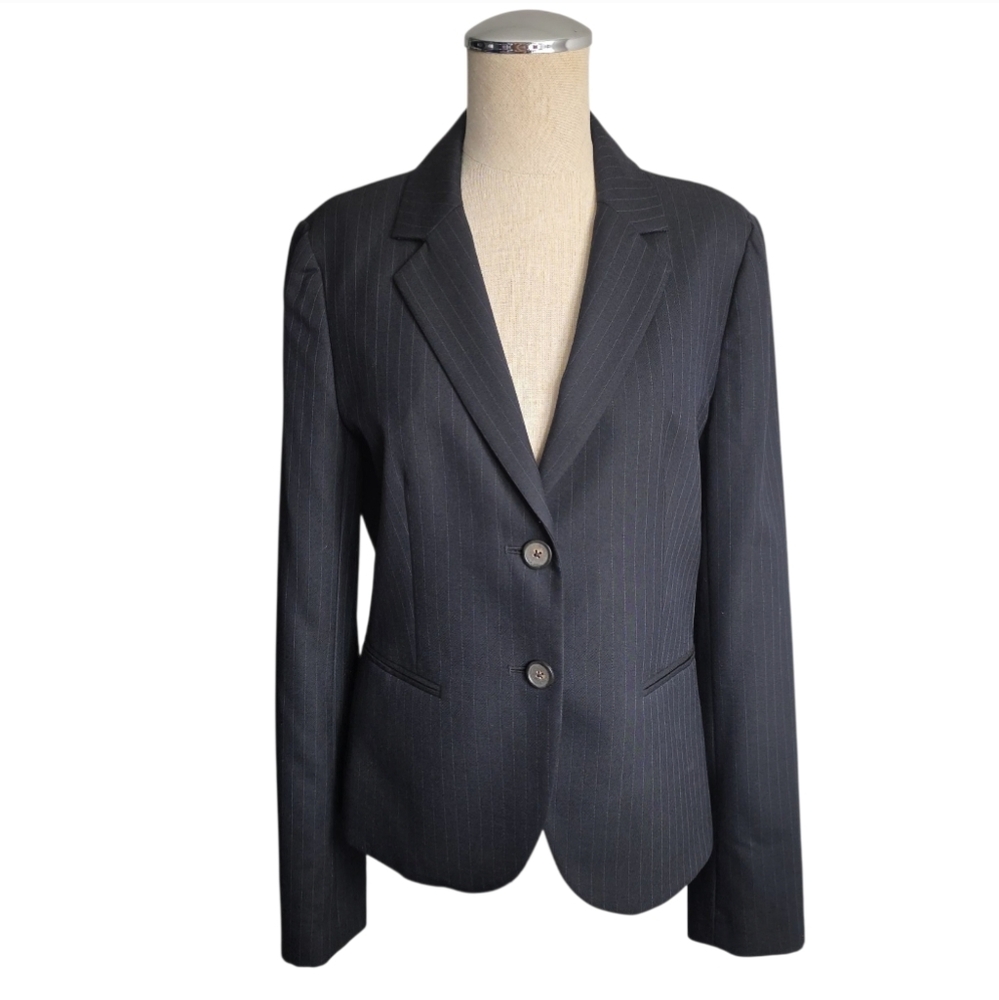 J.Crew Super 120's Women's Black Pinstripe 100% Wool Blazer Sz 8T